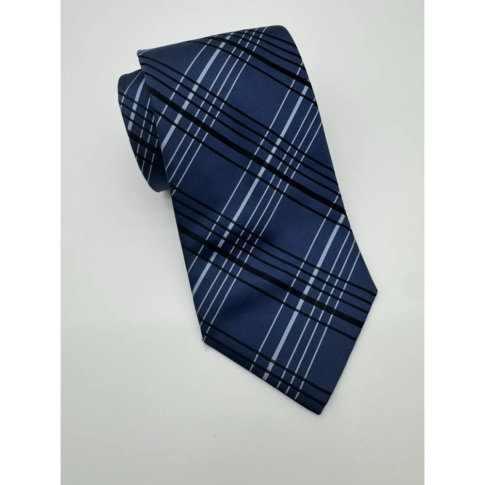 Banana Republic 100% Silk Blue Plaid Striped Tie Classic Men's Neck Tie‎